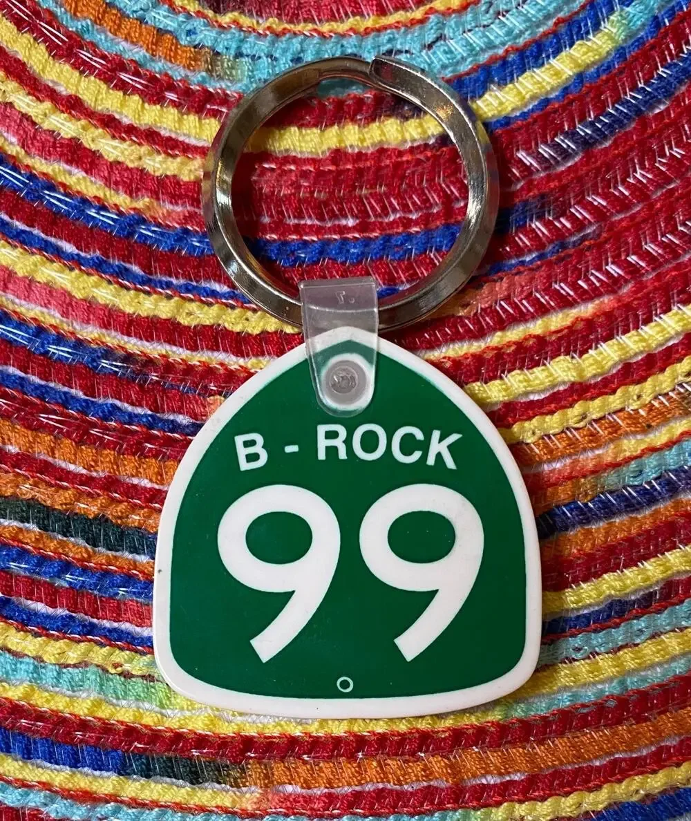 VTG B-Rock Radio Station Highway 99 Advertising Keychain Bakersfield California